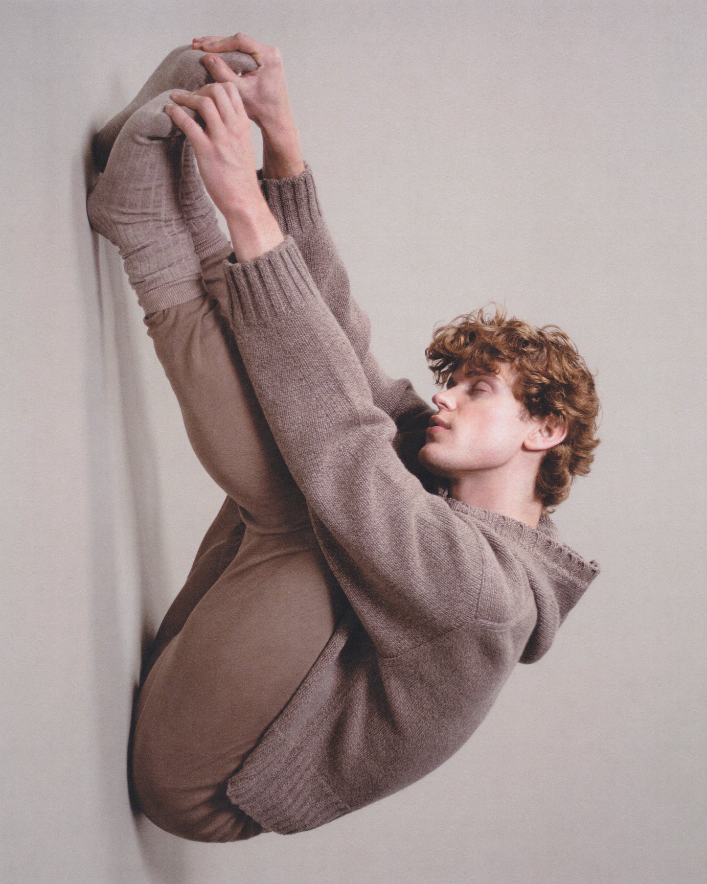 LONG-SLEEVE MOULINE HOODIE SWEATER