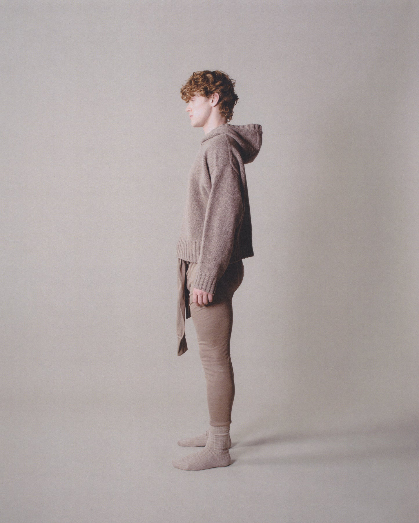 LONG-SLEEVE MOULINE HOODIE SWEATER