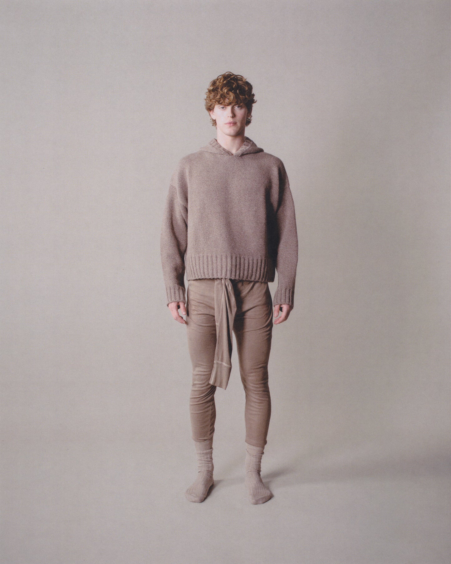 LONG-SLEEVE MOULINE HOODIE SWEATER