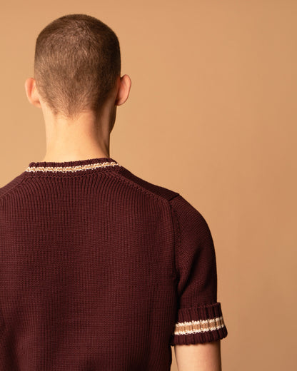 SHORT SLEEVE CREW-NECK SWEATER