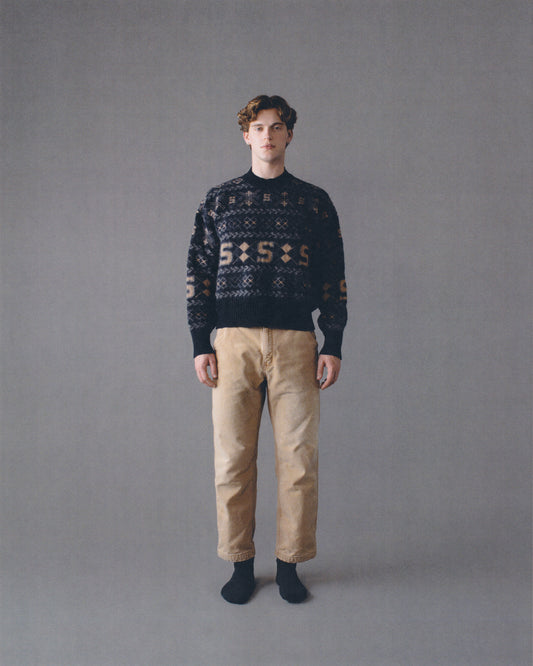 LONG-SLEEVE FAIRISLE MOCK NECK SWEATER