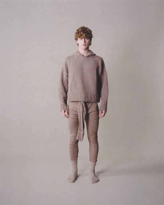 LONG-SLEEVE MOULINE HOODIE SWEATER