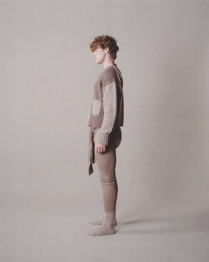 LONG-SLEEVE INTARSIA COLORBLOCK V-NECK CARDIGAN